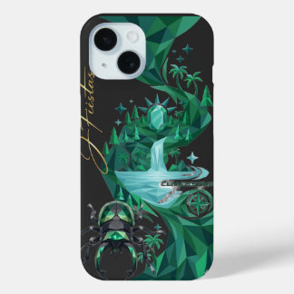 “Emerald Island Beetle – Nature Art  iPhone 15ケース