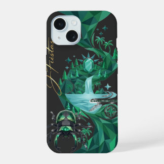 “Emerald Island Beetle – Nature Art iPhone 15ケース