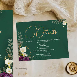 Emerald & Ivory Botanical Elegance Wedding エンクロージャーカード