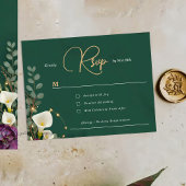 Emerald & Ivory Botanical Elegance Wedding 出欠カード