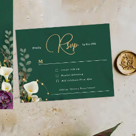 Emerald & Ivory Botanical Elegance Wedding 出欠カード