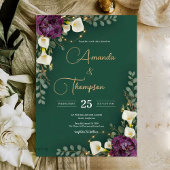 Emerald & Ivory Botanical Elegance Wedding 招待状