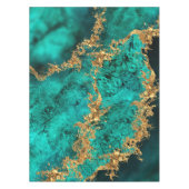 Emerald Jade Gold Splatter Abstract テーブルクロス (正面)