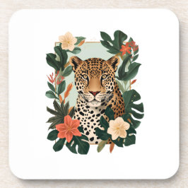 Emerald Jaguar Tropical Botanical Coaster コースター