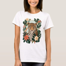Emerald Jaguar Tropical Botanical Women’s T-Shirt Tシャツ