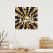 Emerald Jazz Diva Poster Green and Gold Music Art ポスター (キッチン)