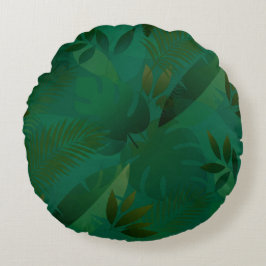 Emerald Jungle Exotic Mystic Tropical Leaves  ラウンドクッション