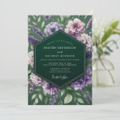 Emerald Lavender Moody Wedding 招待状 (スタンド正面)