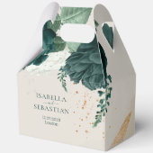Emerald Leaf Rose Romantic Wedding フェイバーボックス (正面)