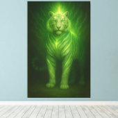 Emerald Light Guardian White Tiger – Standing Divi キャンバスプリント (インサイチュ (ウッドフロア))