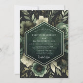 Emerald Lush Bloom Wedding 招待状 (正面)