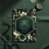 Emerald Lush Bloom Wedding 招待状