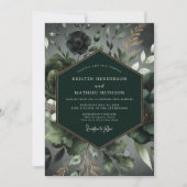 Emerald Lush Woodland Wedding 招待状 (正面)