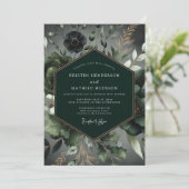Emerald Lush Woodland Wedding 招待状 (スタンド正面)