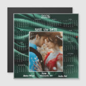 Emerald Luxury Satin Save the Date Engaged Couple (正面/裏面)