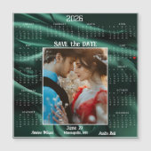 Emerald Luxury Satin Save the Date Engaged Couple (正面)