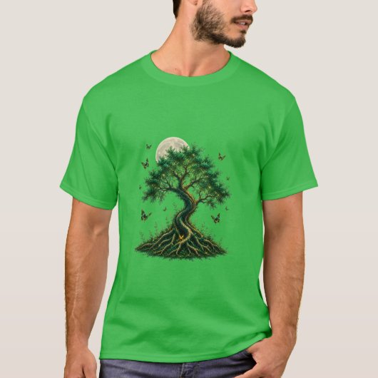 emerald magic tree green t shirt tシャツ (正面)