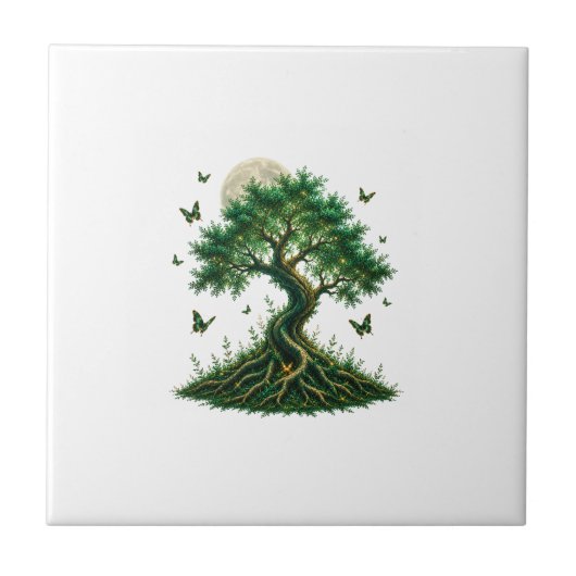 emerald magic tree latte mug タイル (正面)