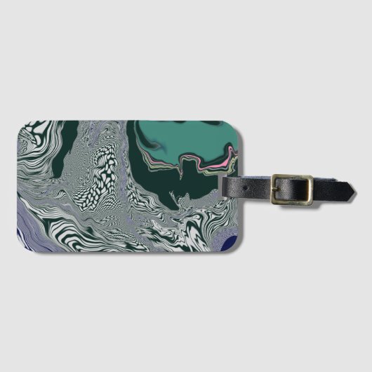「Emerald Marble Flow」荷物タグ ラゲッジタグ (正面横)