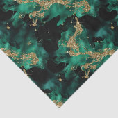 Emerald Mint Gold Watercolor Abstract Decoupage 薄葉紙 (詳細)
