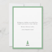 Emerald Mint Green Houndstooth Photo Christmas  シーズンカード (裏面)