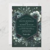Emerald Moody Anemone Wedding 招待状 (正面)