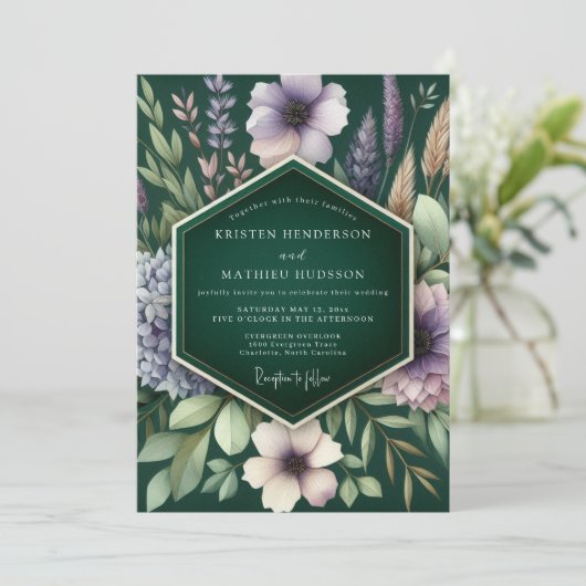 Emerald Moody Meadow Wedding 招待状 (スタンド正面)