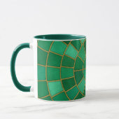 Emerald Mosaic Circle Pattern Art マグカップ (左)