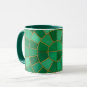 Emerald Mosaic Circle Pattern Art マグカップ (正面左)