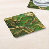 Emerald Motion スクエアペーパーコースター (アングル)