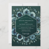 Emerald Nocturne Anemone Wedding 招待状 (正面)