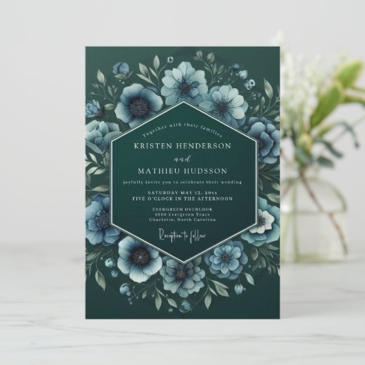 Emerald Nocturne Anemone Wedding 招待状 (スタンド正面)