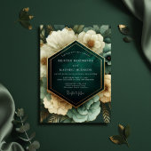 Emerald Opulent Bloom Wedding 招待状