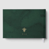 Emerald Ornate Victorian Green and Gold Wedding ゲストブック (裏面)