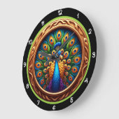 Emerald Peacock Radiant Heritage ラージ壁時計 (傾斜)
