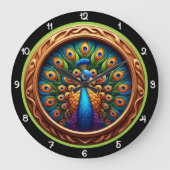 Emerald Peacock Radiant Heritage ラージ壁時計 (正面)