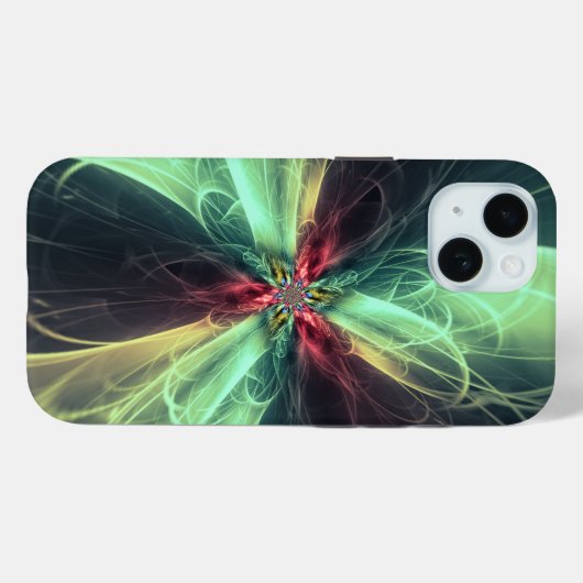 Emerald Plasma Energy Fractal Art Case-Mate iPhoneケース (裏面 (横))