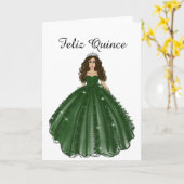 Emerald Quinceanera - Feliz Quince Birthday Card カード (黄色い花)