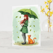 Emerald Rain Cat Companion Card カード (黄色い花)