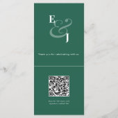 Emerald Reverse Minimalist Wedding | QR Elegant メニュー (裏面)