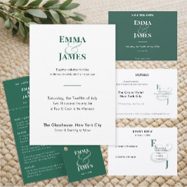 Emerald Reverse Minimalist Wedding | QR Elegant メニュー