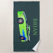 Emerald Roadrunner of the Verdant Horizon ビーチタオル (正面)