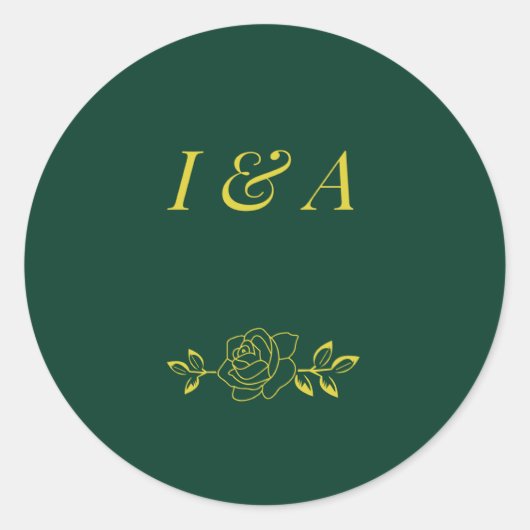 Emerald Romance wedding stickers  ラウンドシール (正面)