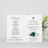 Emerald Roses DIY Fold Catholic Wedding Program (スタンド正面)