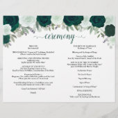 Emerald Roses DIY Fold Catholic Wedding Program (裏面)