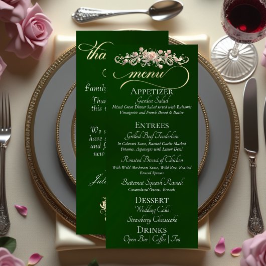 Emerald - Roses, Heart & Thank You メニュー