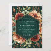 Emerald Rust Autumnal Wedding 招待状 (正面)