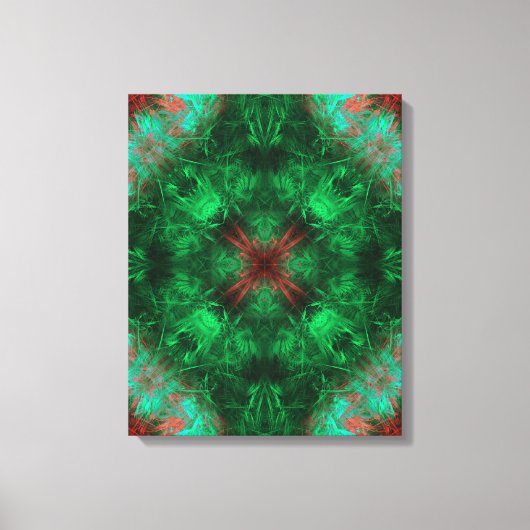 Emerald Sacred Geometry Fractal Art キャンバスプリント (正面)