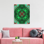 Emerald Sacred Geometry Fractal Art キャンバスプリント (インサイチュ (リビング))