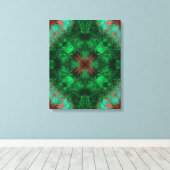 Emerald Sacred Geometry Fractal Art キャンバスプリント (インサイチュ (ウッドフロア))